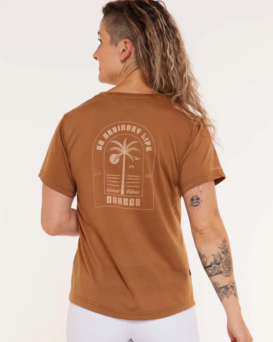 DHaRCO Womens Short Sleeve Tech Tee | Caramel Fashion